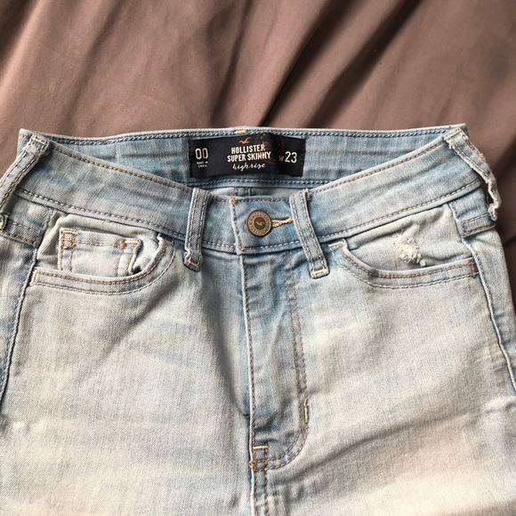 High Waist Super Skinny Jeans, Distress Light wash - Picture 3 of 3